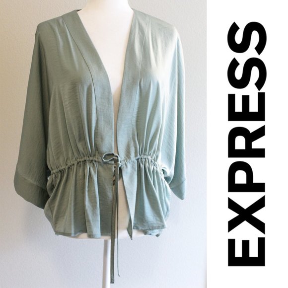 Express Tops - Drawstring waist kimono top